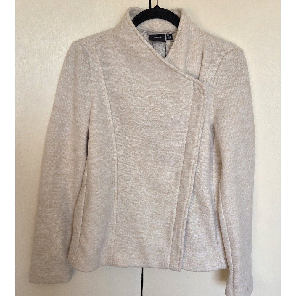 Vero Moda Women's Cream  Jacket Biker Moto Full Zip Size S NWOT